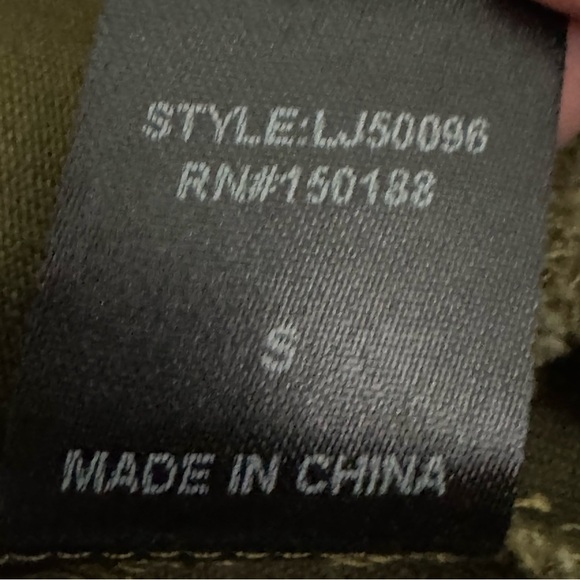 Lunik Embroidered Utility Jacket Button Front Pockets Green Size Small - Picture 12 of 12